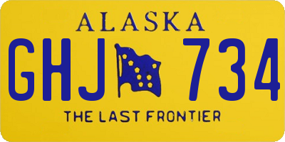 AK license plate GHJ734
