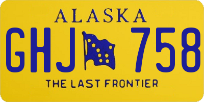 AK license plate GHJ758