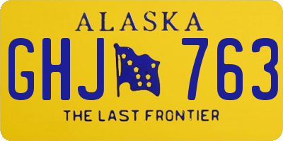 AK license plate GHJ763