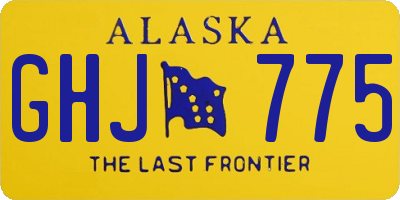 AK license plate GHJ775