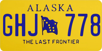 AK license plate GHJ778