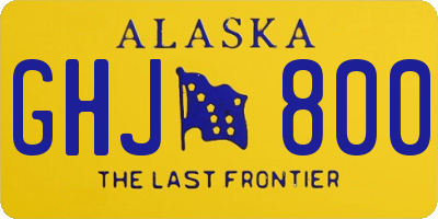 AK license plate GHJ800