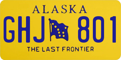 AK license plate GHJ801