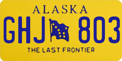 AK license plate GHJ803