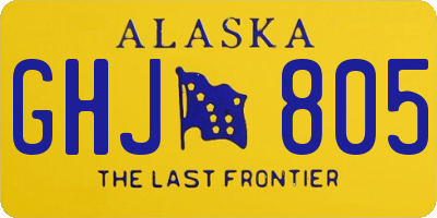 AK license plate GHJ805