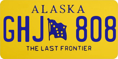 AK license plate GHJ808