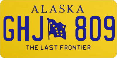 AK license plate GHJ809