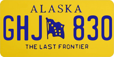 AK license plate GHJ830