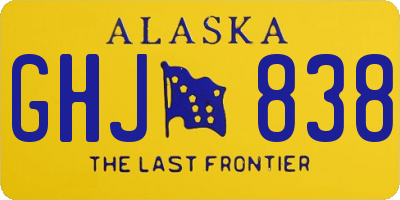 AK license plate GHJ838