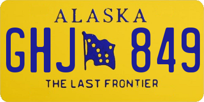 AK license plate GHJ849