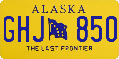 AK license plate GHJ850