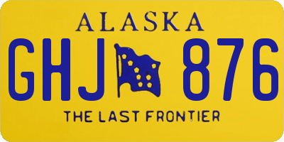 AK license plate GHJ876