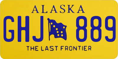 AK license plate GHJ889