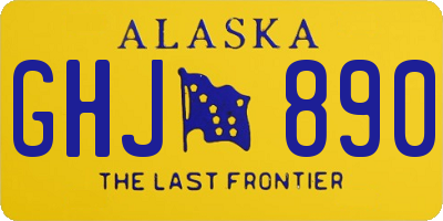 AK license plate GHJ890