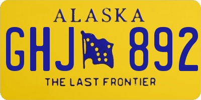 AK license plate GHJ892