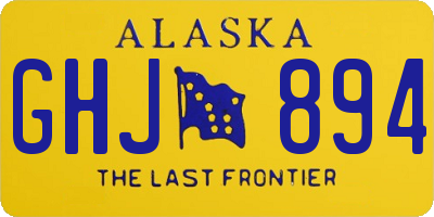AK license plate GHJ894