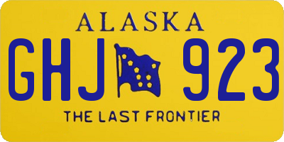 AK license plate GHJ923