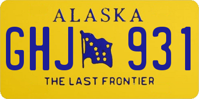 AK license plate GHJ931