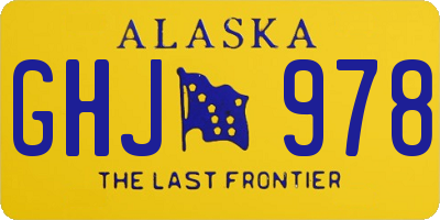 AK license plate GHJ978