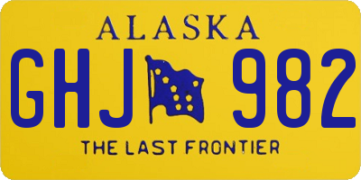 AK license plate GHJ982