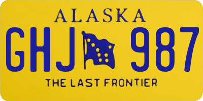 AK license plate GHJ987