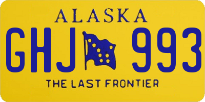 AK license plate GHJ993