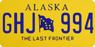 AK license plate GHJ994