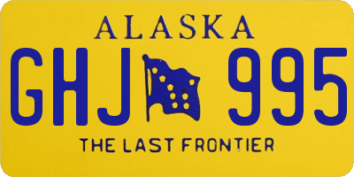 AK license plate GHJ995