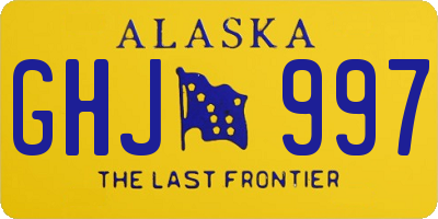 AK license plate GHJ997