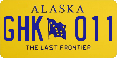 AK license plate GHK011