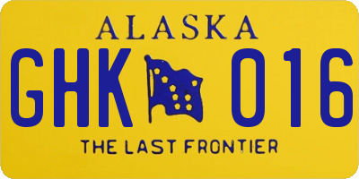AK license plate GHK016