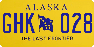 AK license plate GHK028