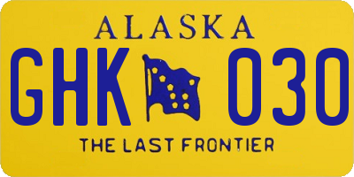 AK license plate GHK030
