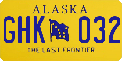 AK license plate GHK032