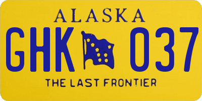 AK license plate GHK037
