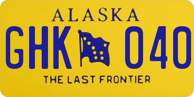 AK license plate GHK040
