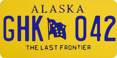AK license plate GHK042
