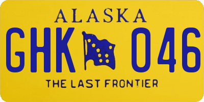 AK license plate GHK046