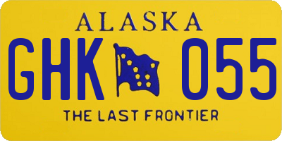 AK license plate GHK055