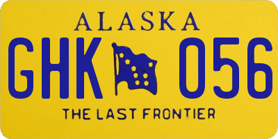 AK license plate GHK056