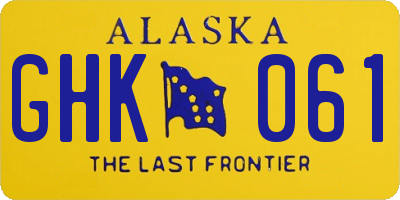 AK license plate GHK061