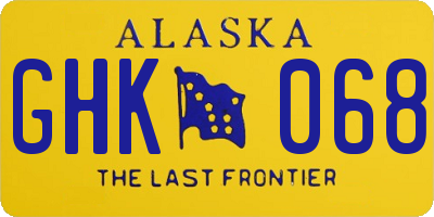 AK license plate GHK068