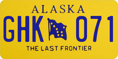 AK license plate GHK071