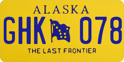 AK license plate GHK078