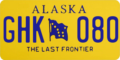 AK license plate GHK080