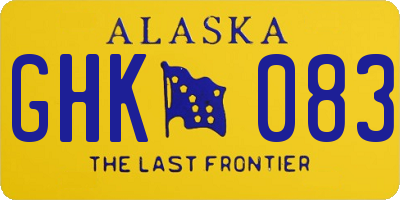 AK license plate GHK083