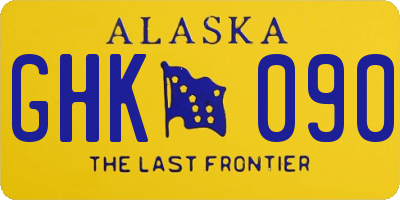 AK license plate GHK090