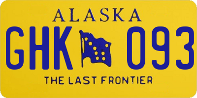 AK license plate GHK093