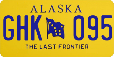 AK license plate GHK095