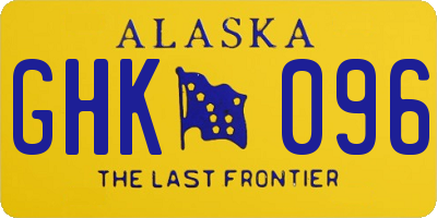 AK license plate GHK096